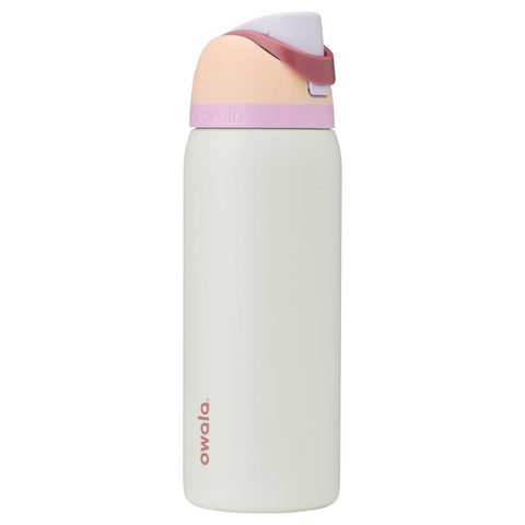 Owala FreeSip 40 oz water bottle in coastal mist light gray