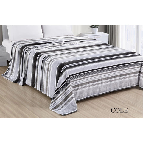 Cole striped blanket on bed