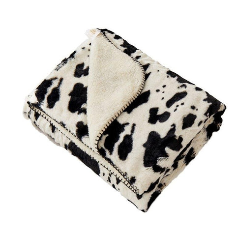 Cow Skin pattern Sherpa Blanket