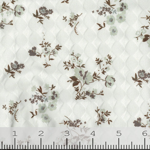 off white, Diamond Floral Print Knit Fabric CA22