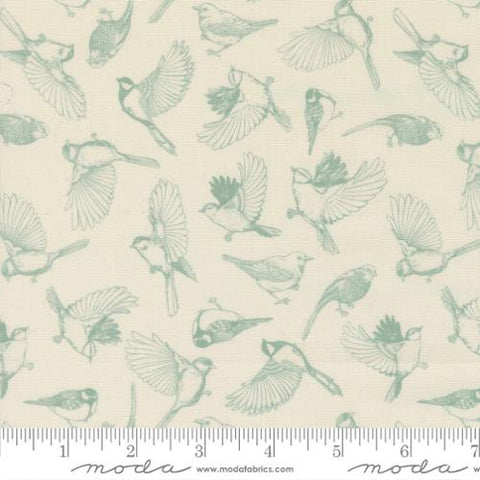 cream, Feather and Forest Bloom Collection Flock of Feathers Cotton Fabric 14143