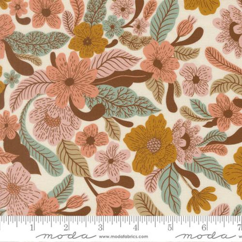 cream, Feather and Forest Bloom Collection Wildflower Whispers Cotton Fabric 14140