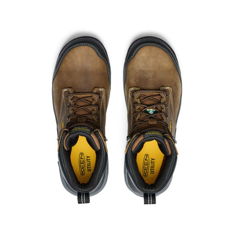 Top view of Keen men's CSA Evanston 6 inch waterproof carbon safety toe work boots