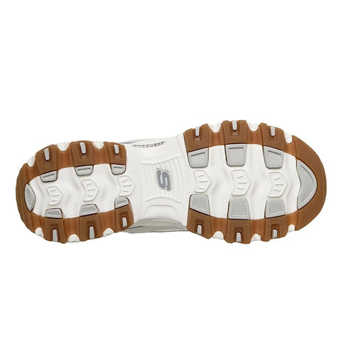Sole of Skechers women's D'Lites Popular Vote shoe in gray