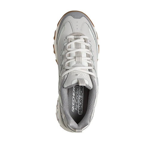 Top view of Skechers women's D'Lites Popular Vote shoe in gray