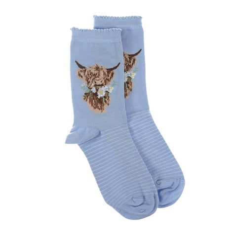 daisy cow, Women's Stitched Socks