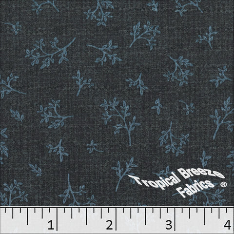 dark blue, Linen Crepe Print Polyester Fabric 048617