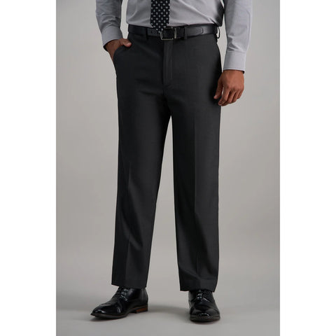 Haggar men's Premium Stretch dress pants in dark heather grey
