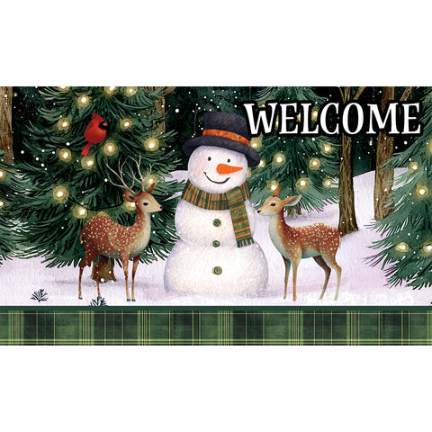 Custom Decor floor mat showing deer friends