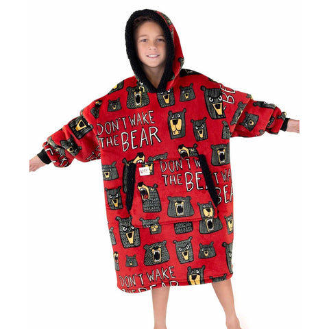 live don't wake the bear, Children's Long-Sleeve Blanket Hoodie KBH