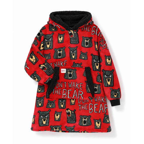 dont wake the bear, Children's Long-Sleeve Blanket Hoodie KBH