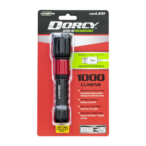 Dorcy Ultra HD Rechargeable Flashlight in package