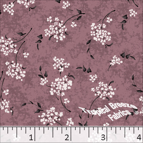 dusty rose, Standard Weave Floral Print Poly Cotton Fabric 6339