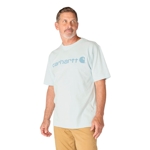 Carhartt men's logo tee in early fog color