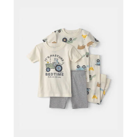 farm print, Boys' 4-Piece Pajama Sets 1V