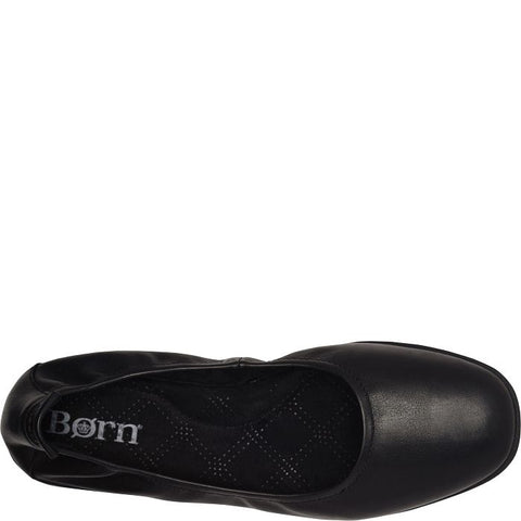 Top view of Born women's Felicity black dress ballet flat shoe