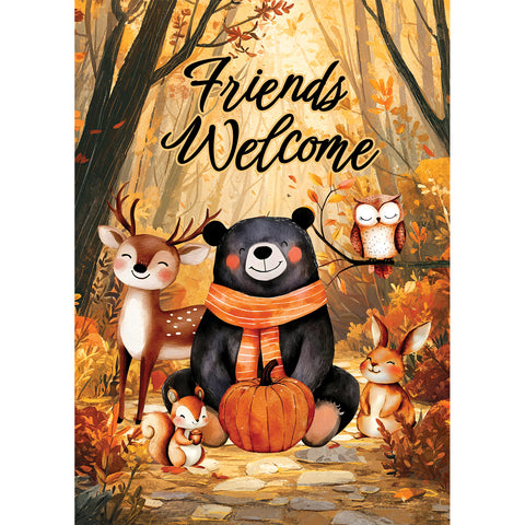 Custom Decor Wind Current garden flag showing forest friends
