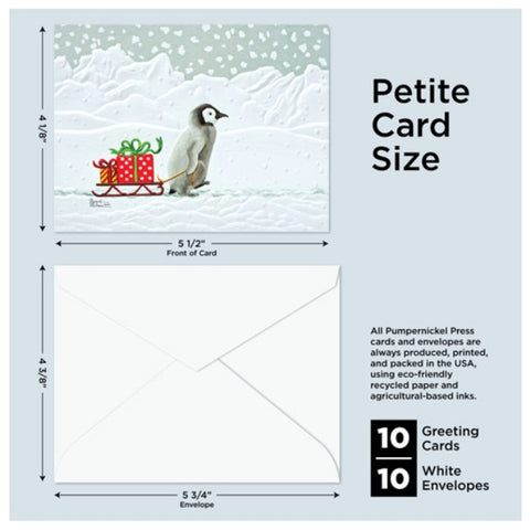 Pumpernickel Press Gifted Penguin petite Christmas card details