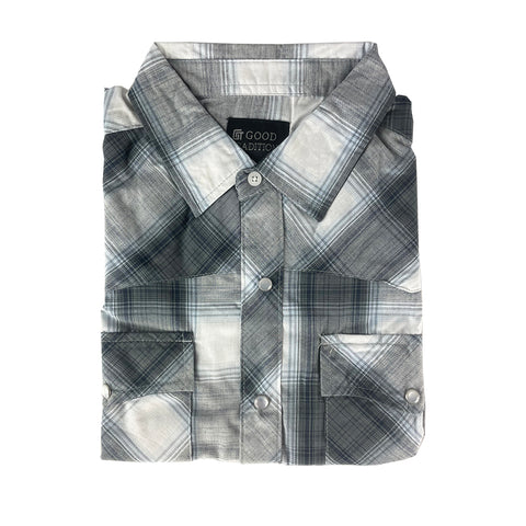 gray, Denver Men's Short-Sleeve Western Shirt 24529