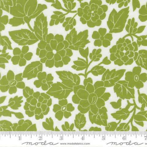 green, Bloomsberry Collection Damask Floral Cotton Fabric 55351