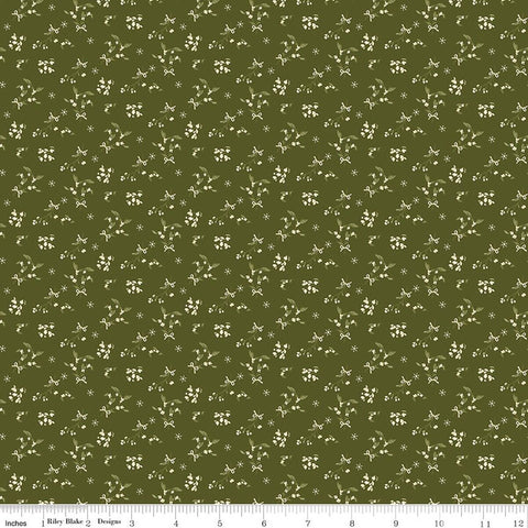 green, Christmas Greeting Collection Berries Cotton Fabric C17662