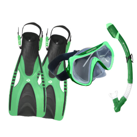 Hawaii Divers Destin adult snorkeling set in green & black