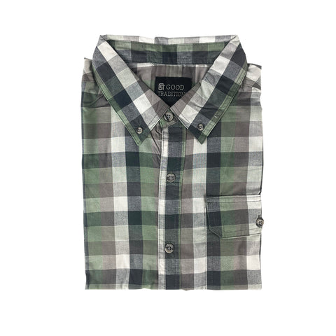 green plaid, Dominic Men's Short-Sleeve Shirt 16530