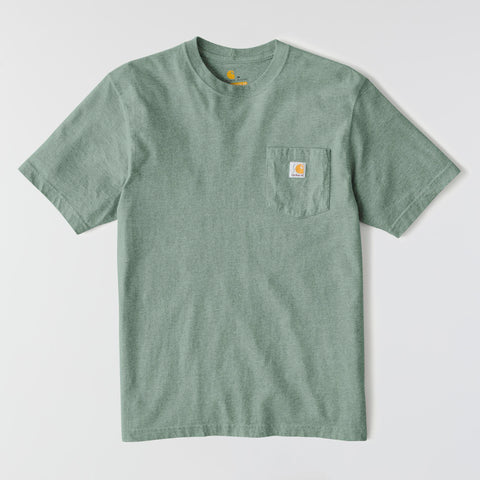 Carhartt K87 men's pocket work tee in green slate heather