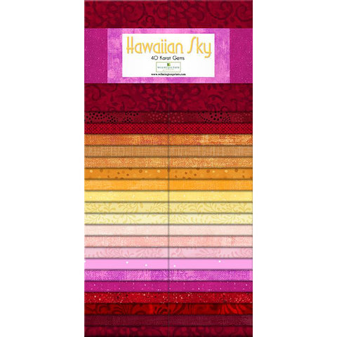 hawaiian sky, Pre-cut Cotton Fabric Karat Gems Strips 842