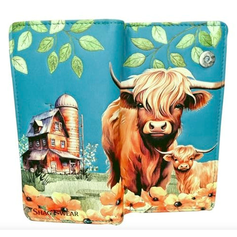 Highland Cow on Sky Blue wallet