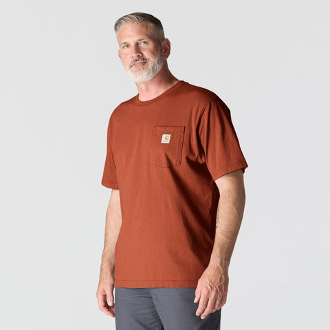 Carhartt K87 men's pocket work tee in homestead red