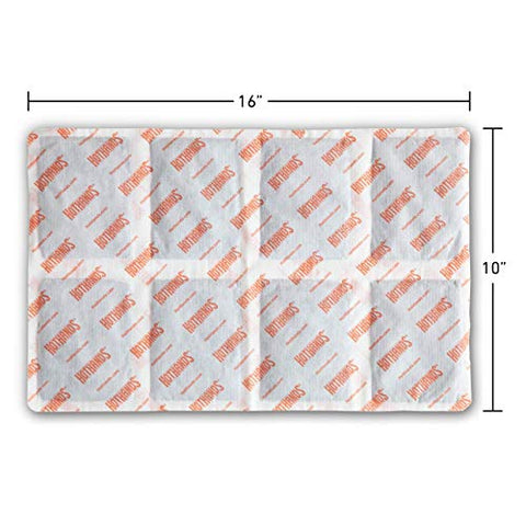 HotHands Lap Warmer showing dimensions