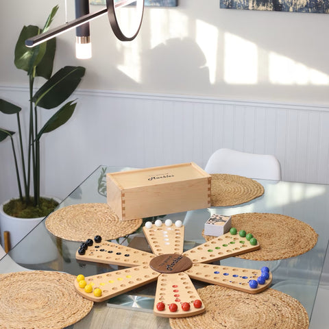 Aggravation Marble Chase wooden game on table