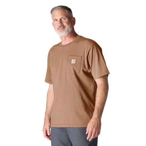 Carhartt K87 men's pocket work tee in Italian Clay