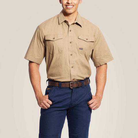 khaki, Men's Made Tough DuraStretch Work Shirt 1007