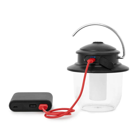 Coleman Classic Recharge LED Lantern charging from power bank
