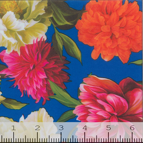 large floral on blue, Nylon Spandex Swimsuit Fabric GS1