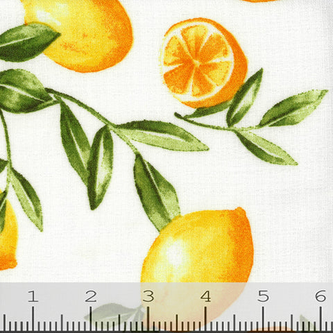 Linen Lemon Print Poly Fabric 128430
