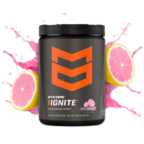 MTN OPS Ignite energy drink mix in Pink Lemonade