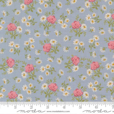 light blue, My Secret Garden Collection Rose Garden Cotton Fabric 20985