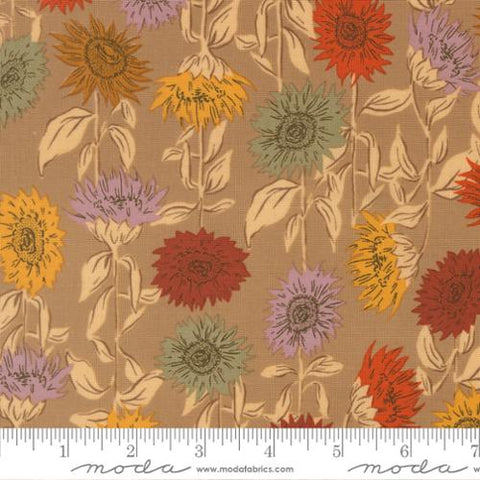 light brown, Windfall Collection Sunflower Field Cotton Fabric 45651