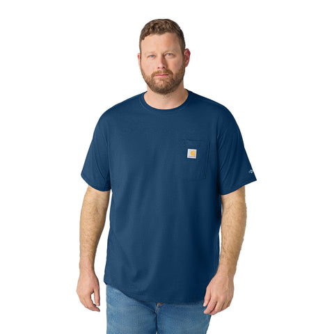 Men's Carhartt Force Short-Sleeve Pocket T-Shirt 106652 in light huron heather