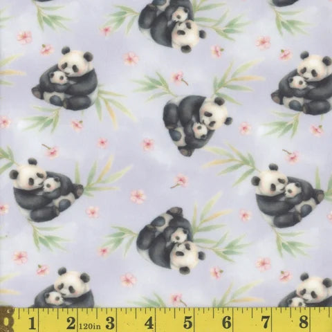 lilac, Little Panda Minky Stretch Fabric 1463