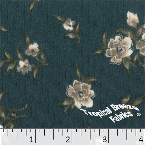 mallard, Classic Rib Knit Floral Print Fabric 578615