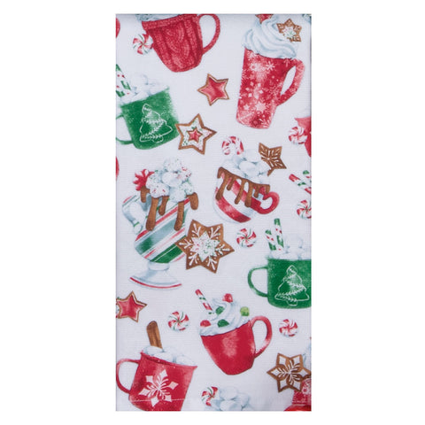 mug toss kitchen towel