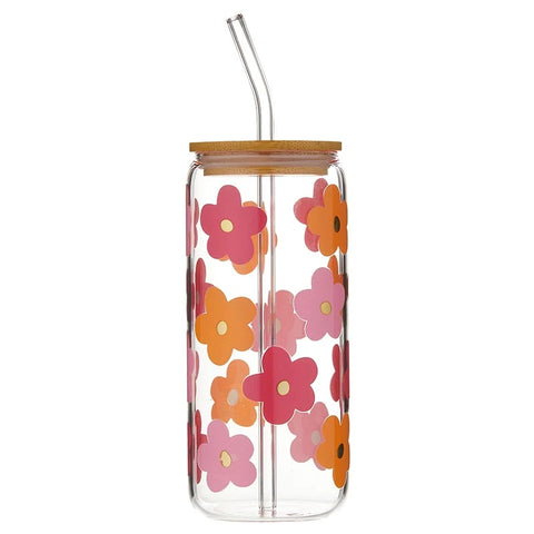 multi-flowers, Cold Brew Glass Tumbler