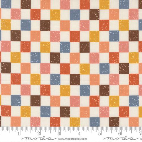 multicolors, Blossoms and Blooms Collection Checkerboard Cotton Fabric 39053
