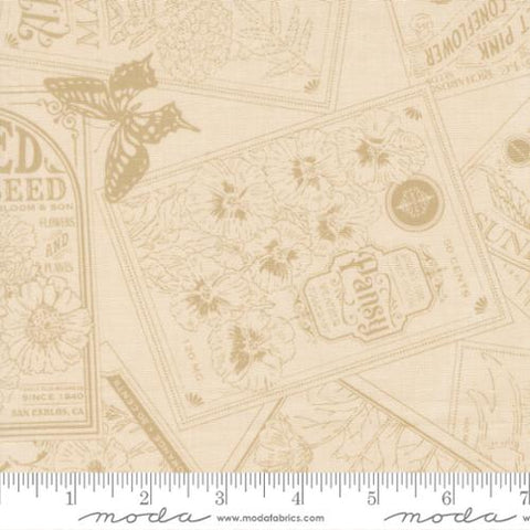 natural, My Secret Garden Collection Seed Packets Cotton Fabric 20981