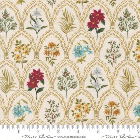 natural, Silent Night Collection Come Bearing Blooms Cotton Fabric 40054