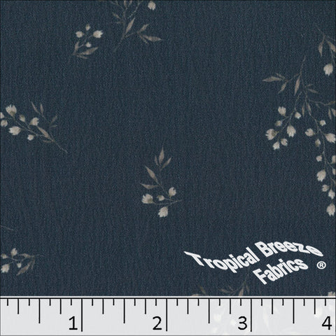 navy, Crinkle Creme Polyester Fabric 042626
